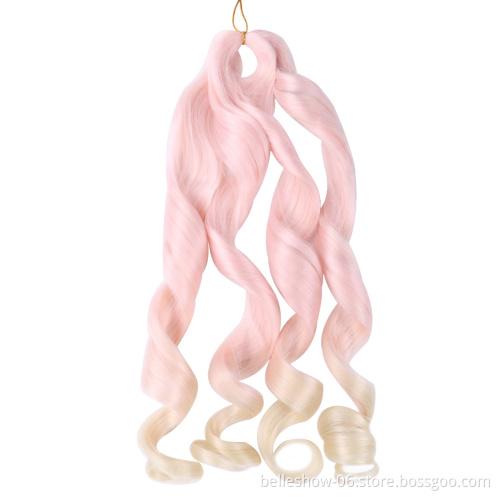 Hot sell  Synthetic deep hair bulk crochet curl  braids 150g spiral curly hair